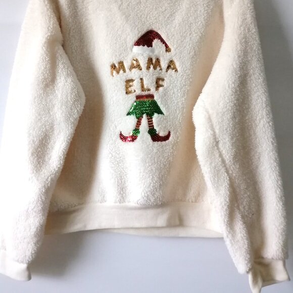 Weekending Mama Elf Womens Beige Long Sleeve Round Neck Pullover Sweater Size XL - Picture 3 of 6